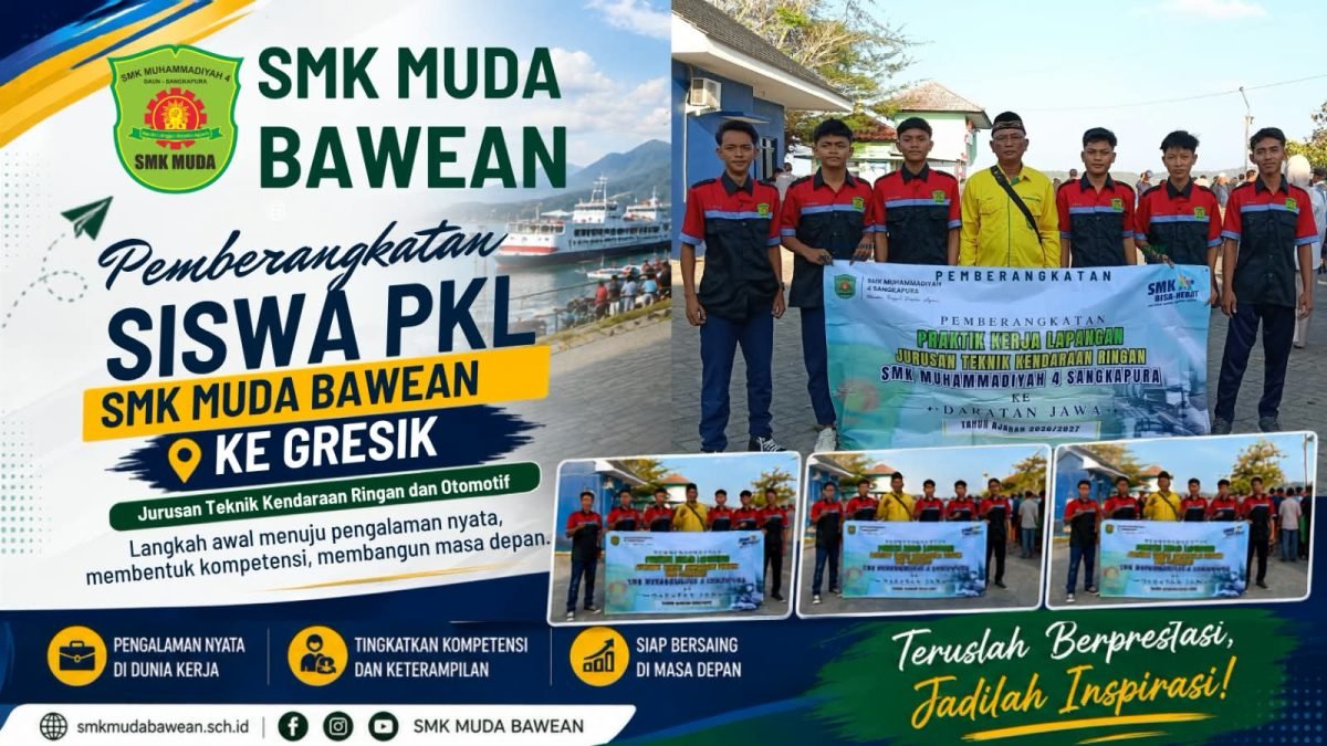 Thumbnail: Langkah Awal Menuju Pengalaman Nyata || SMK MUDA Bawean Resmi Memberangkatkan Siswa TKR Jalani PKL Industri di Gresik