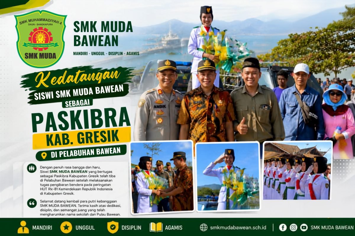 Thumbnail: Penuh Haru dan Bangga, Kedatangan Siswi SMK MUDA Bawean sebagai Paskibra Kabupaten Gresik Disambut Hangat di Pelabuhan Bawean dan Diarak ke Kecamatan