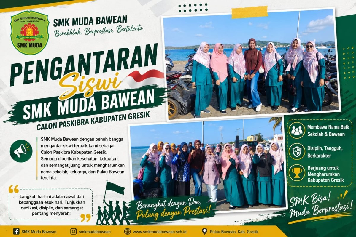Thumbnail: Wakil dari SMK Muhammadiyah 4 Sangkapura, Nouriel Aulia Syaqifah Resmi Diberangkatkan Menuju Pemusatan Latihan Paskibra Kabupaten Gresik
